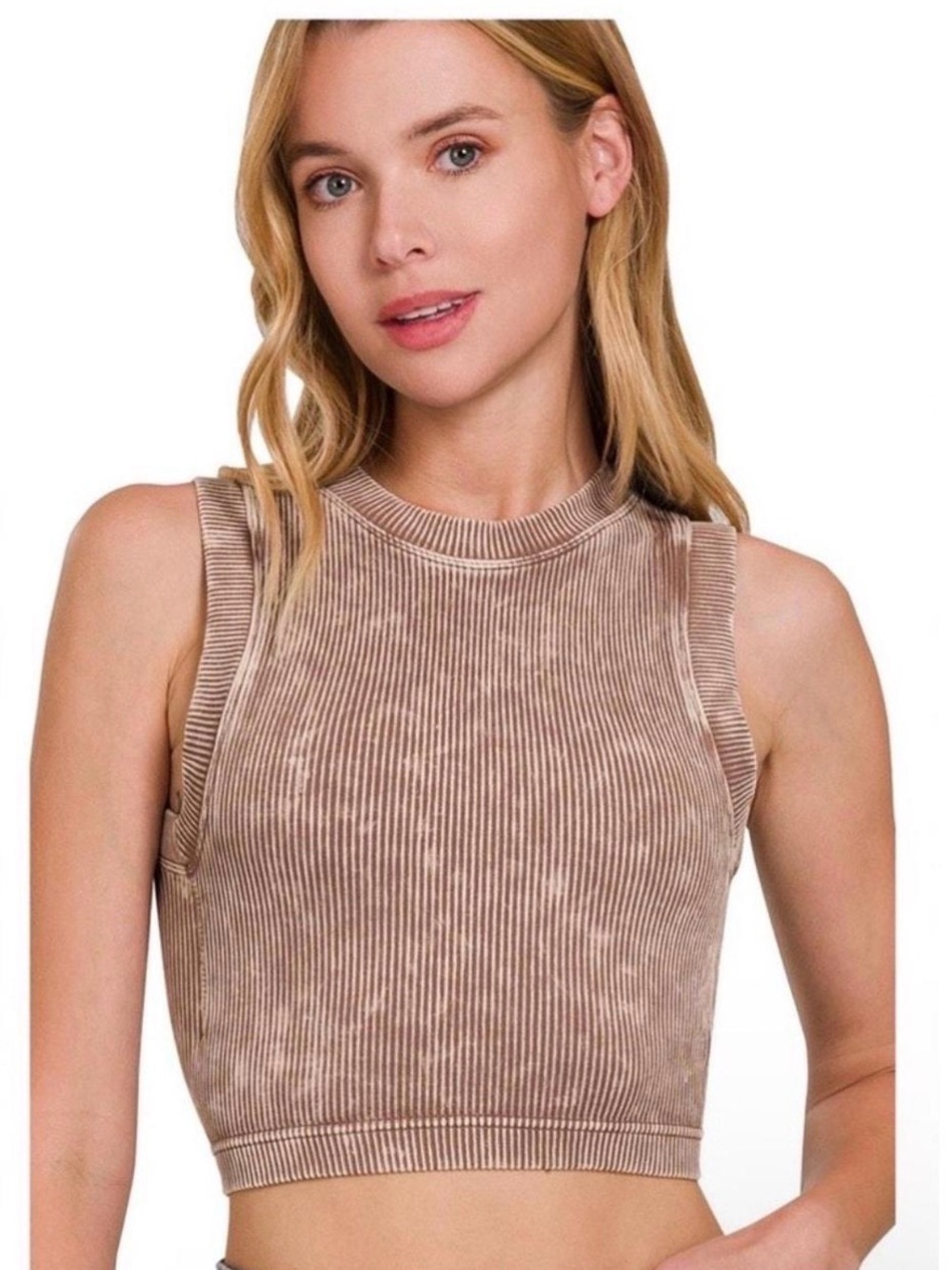Sleeveless Ribbed Crop Top S/M or L/XL